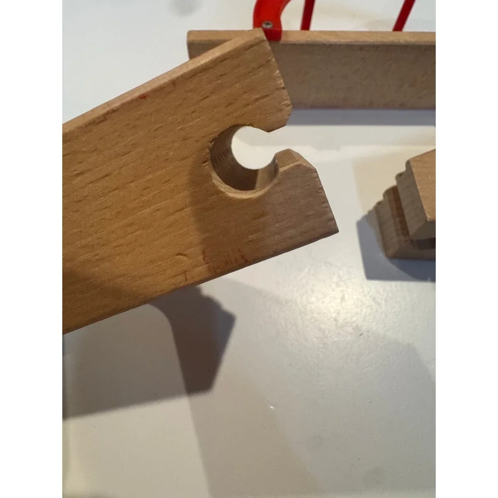 Brio Wooden Train Bridge Set Red Arch Bridge‎ With Risers Elevated Track Pieces